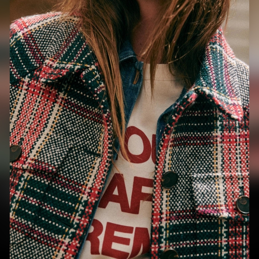 Sezane Izaac Plaid Mid-Length Coat - Picture 2 of 4